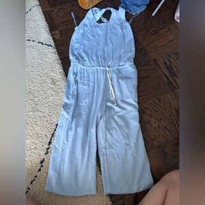 P.J. Salvage Sky Blue Sleeveless Jumpsuit